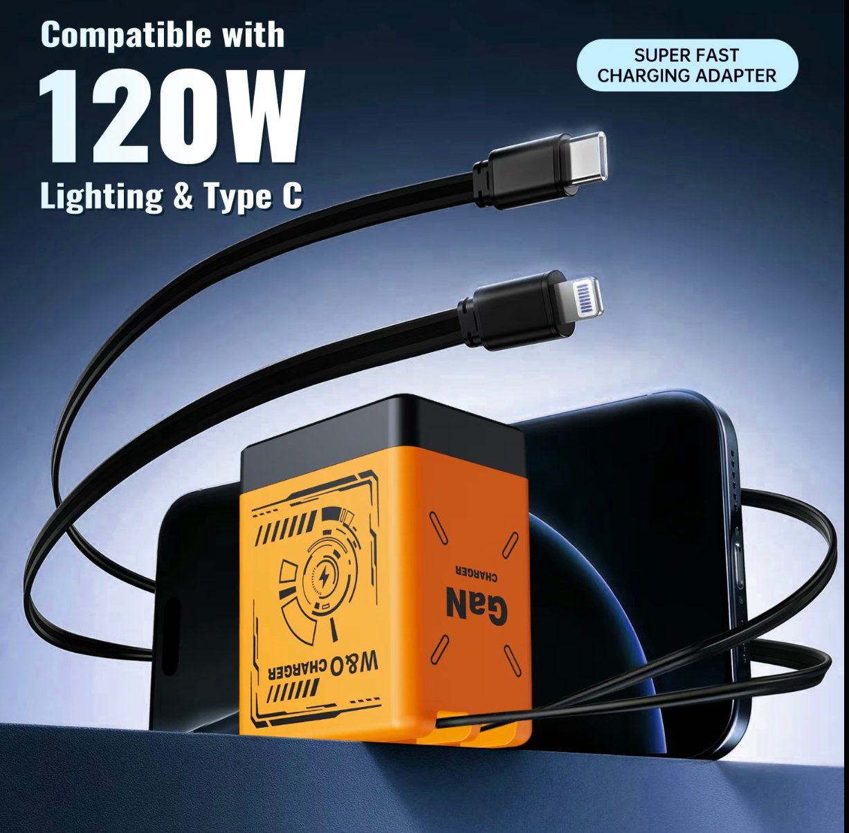⏰LAST DAY SALE 50% OFF💥W&O 2-in-1 GaN 120W Fast Charger