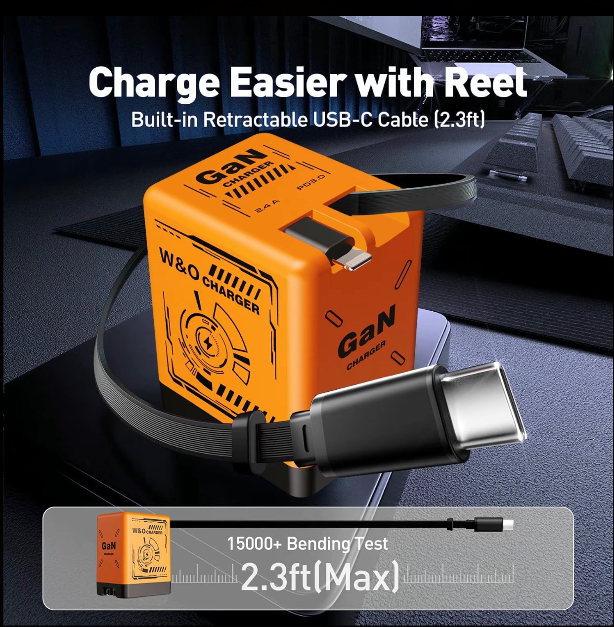 ⏰LAST DAY SALE 50% OFF💥W&O 2-in-1 GaN 120W Fast Charger