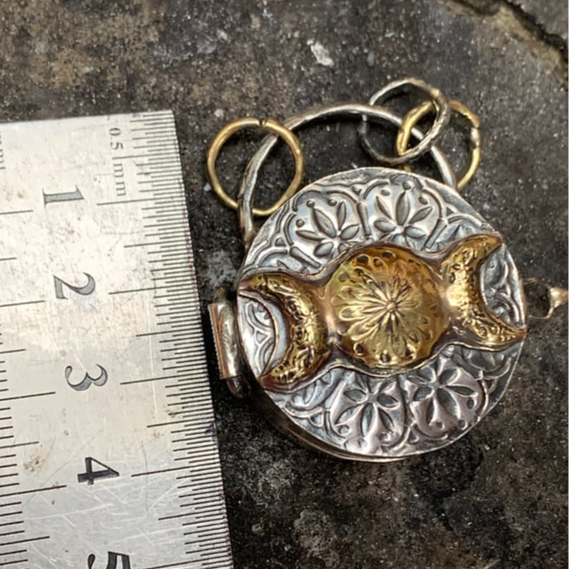 🔥LAST DAY SALE 49% OFF-925 Silver Triple Moon & Tree of Life Locket with Real Quartz Crystal