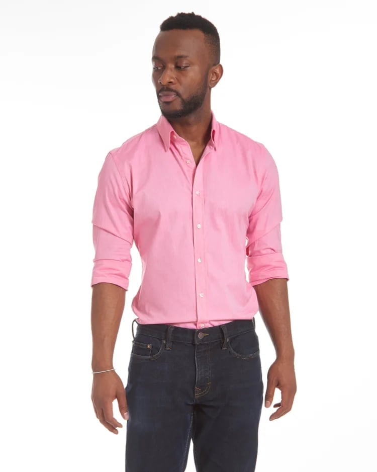 Oxford Stretch Zip Shirt (Buy 2 Free Shipping)