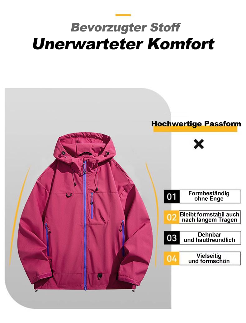 🥾LETZTER TAG 49 % RABATT👔 Wasserdichte Jacke: Wasserdichte Jacke mit 3D-Schnitt – geeignet zum Wandern, Pendeln und für Freizeitausflüge!