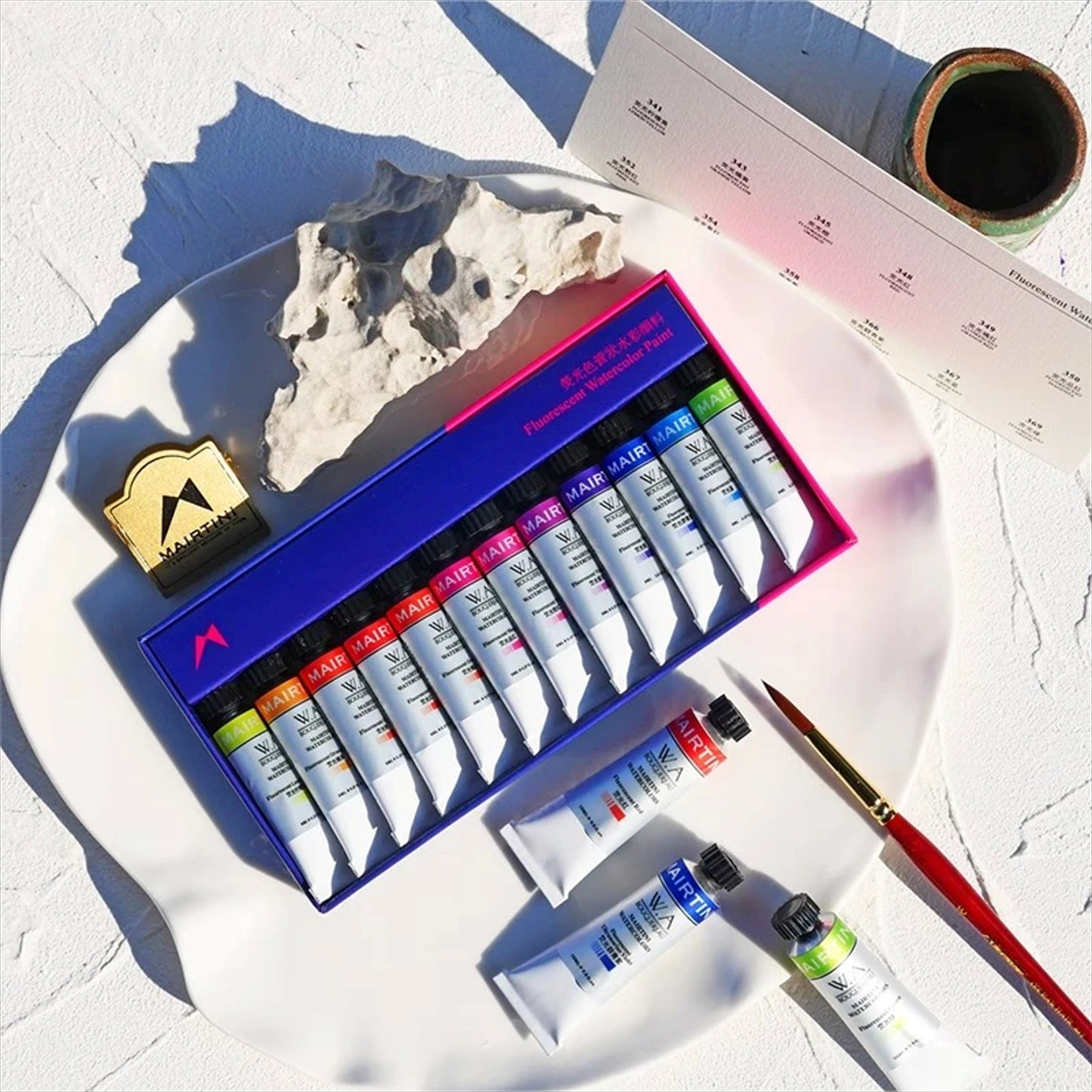 🔥2025 Hot Sale✨🎨12 Colors Fluorescent Watercolor Paint
