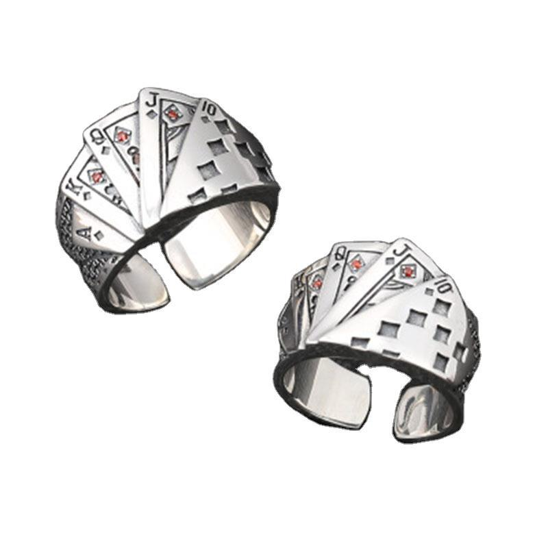 🔥Last Day Sale - 75% OFF🔥Straight Flush Poker Cards Stainless Steel Ring,BUY 2 FREE SHIPPING