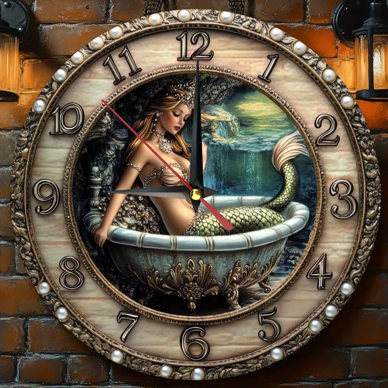 Vintage Mermaid Wall Clock