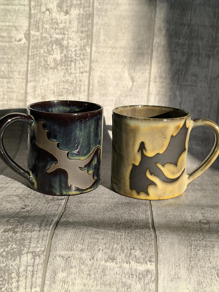 Three Dragons Handmade Mug