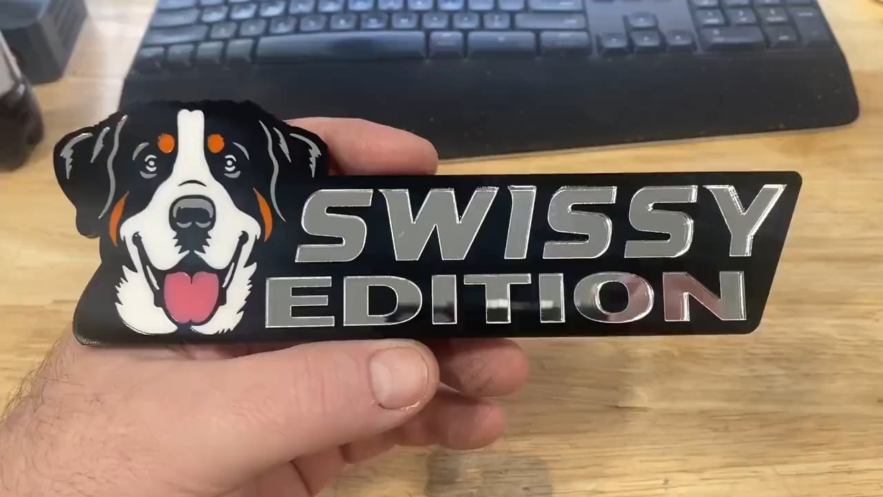 Laser-Cut Dog Car Emblem