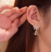 Snowflakes And Lovely Small Bell Zirconia Earrings