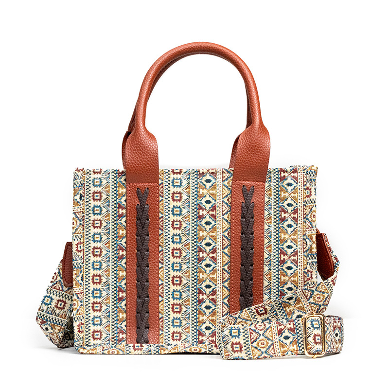 2023 Christmas Deal-Aztec Southwestern Dual-Sided Print Canvas Tote Crossbody Bag