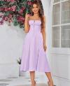 Floral Midi Corset Dress Boho Flowy Slit Lace Up Dresses for Women Going Out A Line Casual Sundress