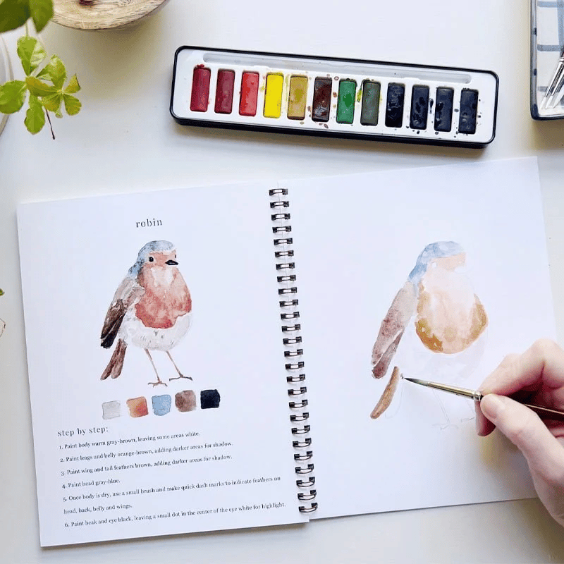 🖼️ Anfängerfreundliches 💕 Aquarell-Arbeitsbuch