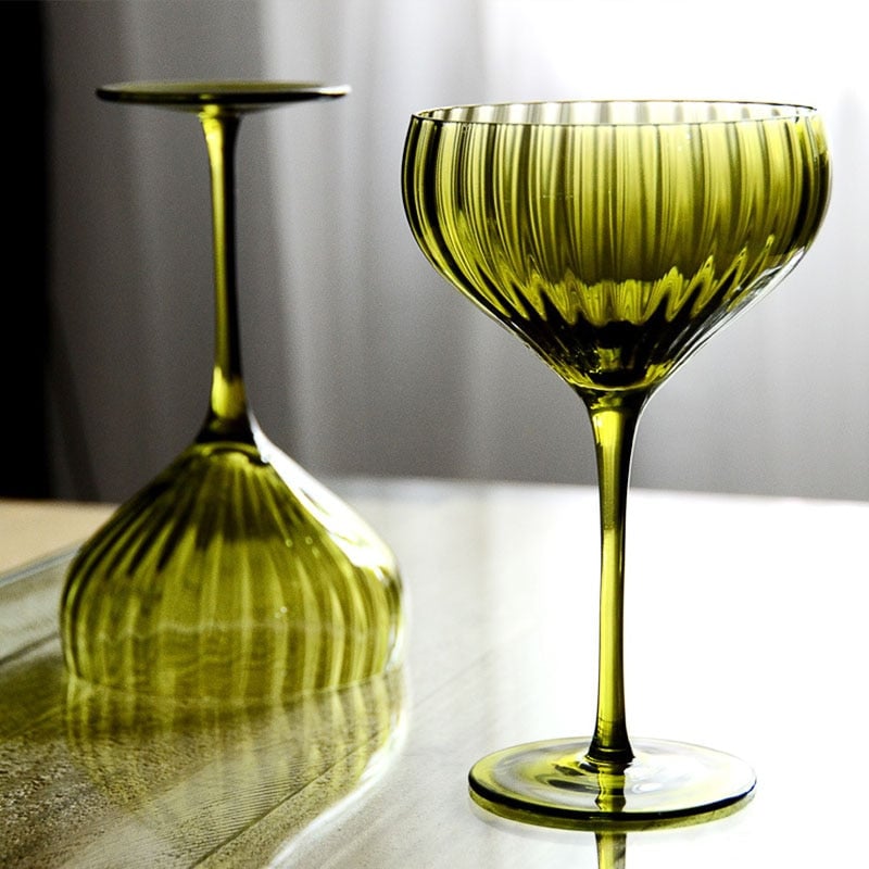 Vintage Green Coupe Goblet