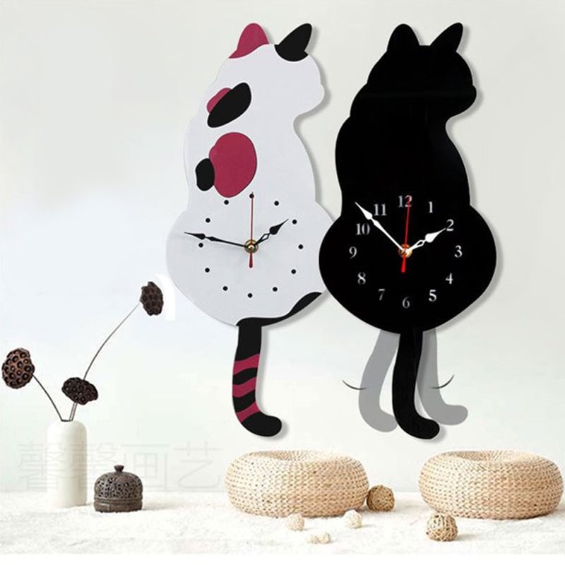 (❤️Early Christmas Sale-50% OFF❤️)Nordic Cat Wagging Tail Wall Clock