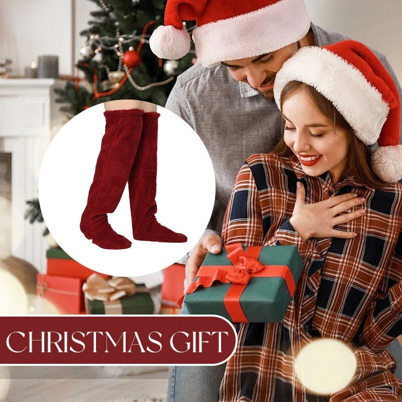 🎄TikTok Christmas Sale -70% OFF💕Comfort Plush Fleece Knee Socks For Christmas❄️🎅