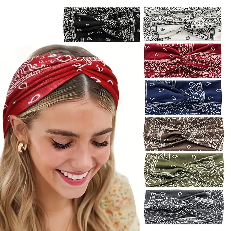 🎁TikTok Last Day Sale - 70% OFF🔥Boho Paisley Printed Wide HeadBand🎉Buy 2 Get 1 Free