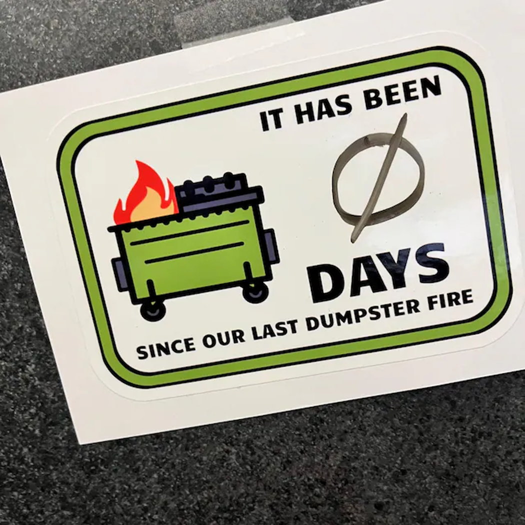 🔥Last Day Promotion 50% OFF🔥Dumpster Fire Day Count Sticker（10Pcs）