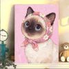 DIY Oil Painting Scarf Kitten Series（Solid wood frame）