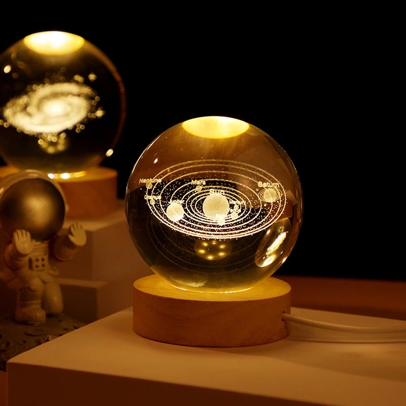 3D Solar System Crystal Ball With LED Light(Buy 2 get Free shipping)