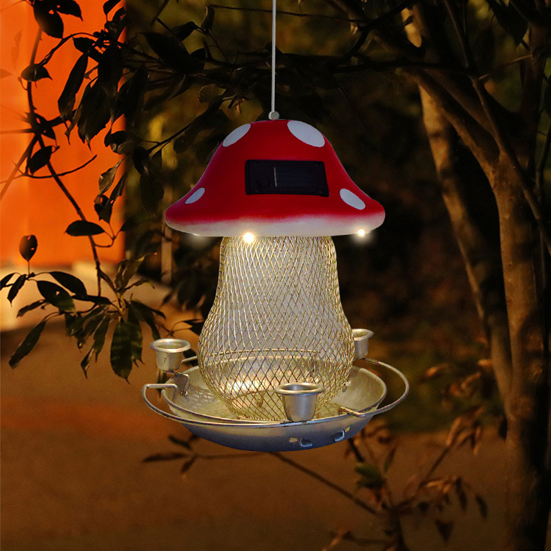 🔥Hot Sale 50% Off❤️Red Mushroom Solar Bird Feeders