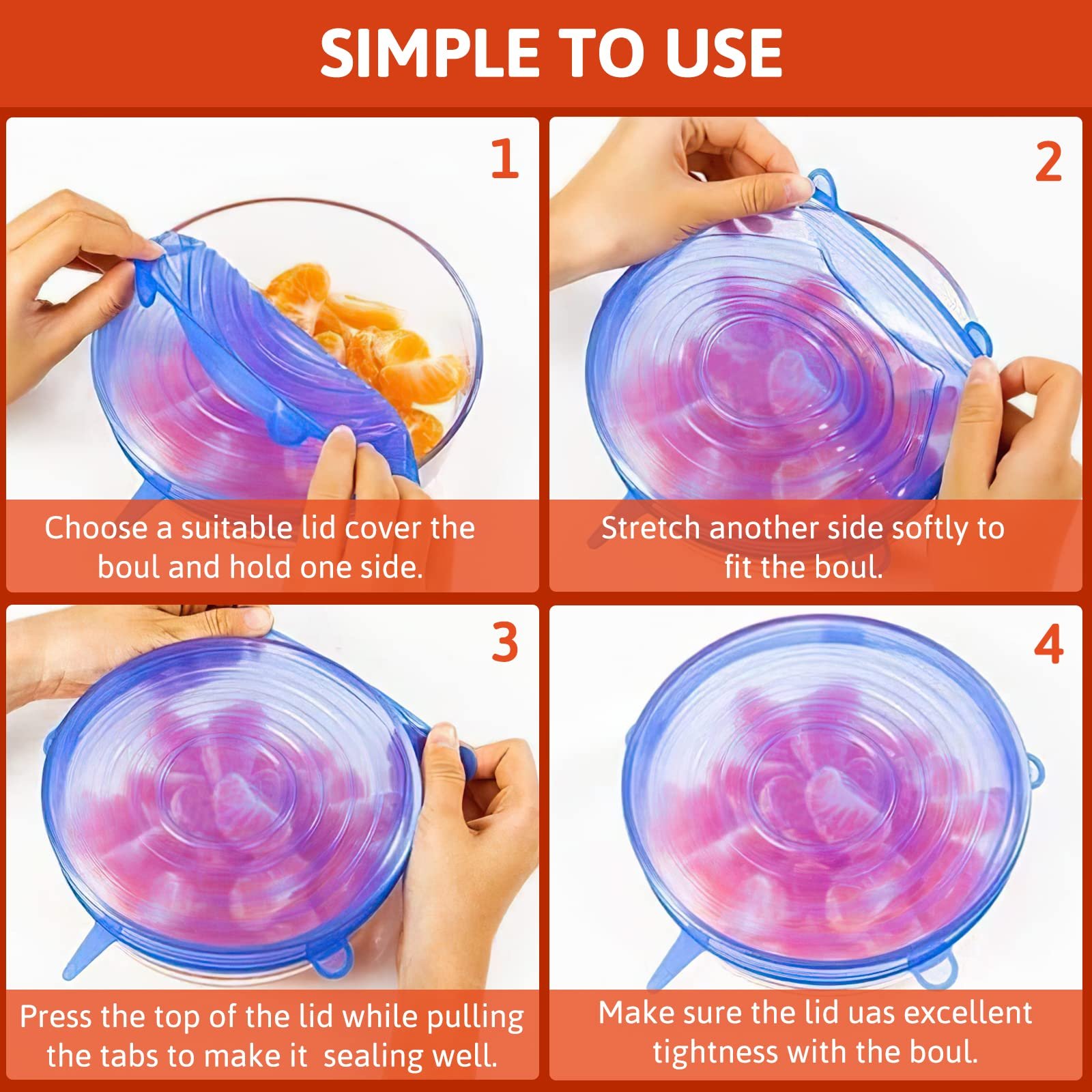 💥LAST DAY SALE 50% OFF💥6/12pcs Silicone Cover Stretch Reusable Lids