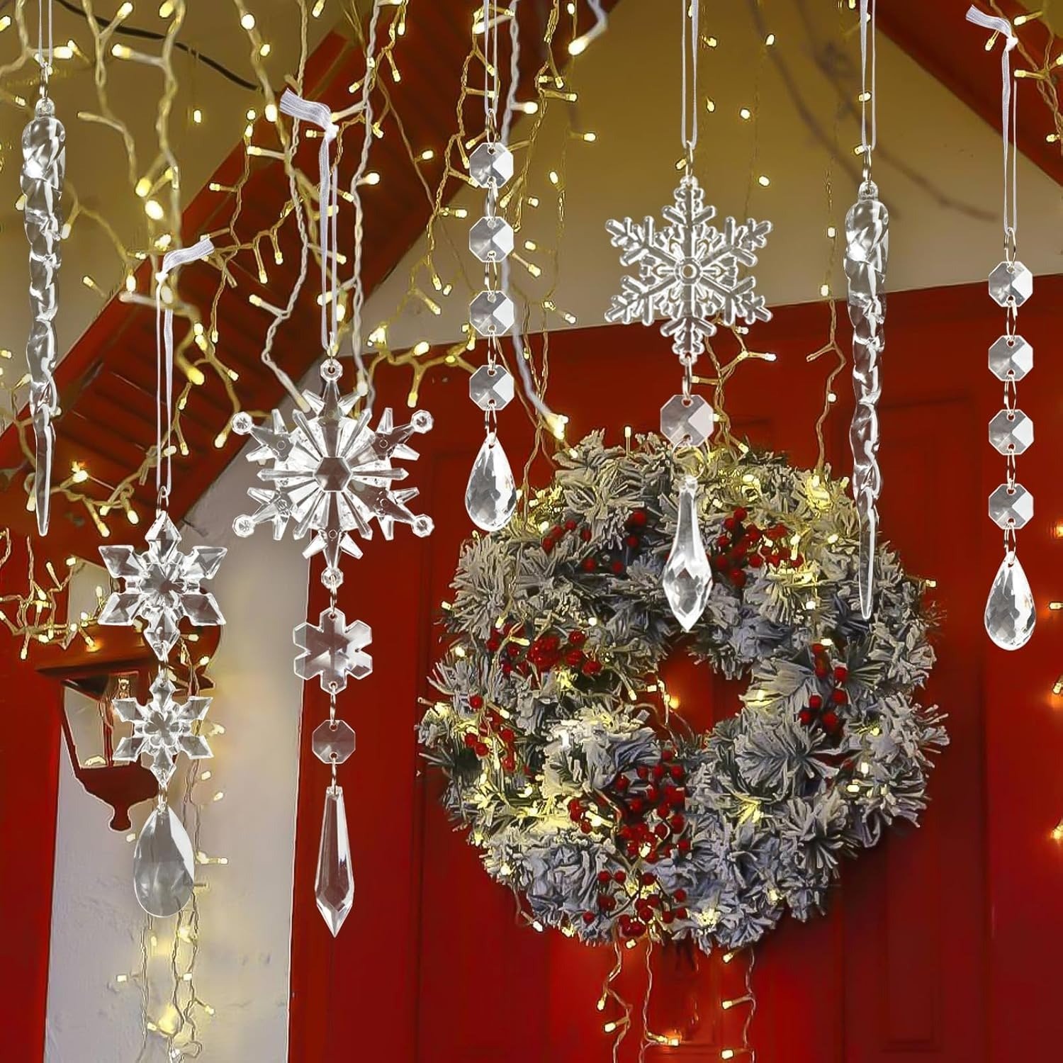 🎄TikTok Christmas Sale -70% OFF✨Winter New Year Party Supplies Set 🎅- Crystal Snowflake Ornaments For Christmas Tree