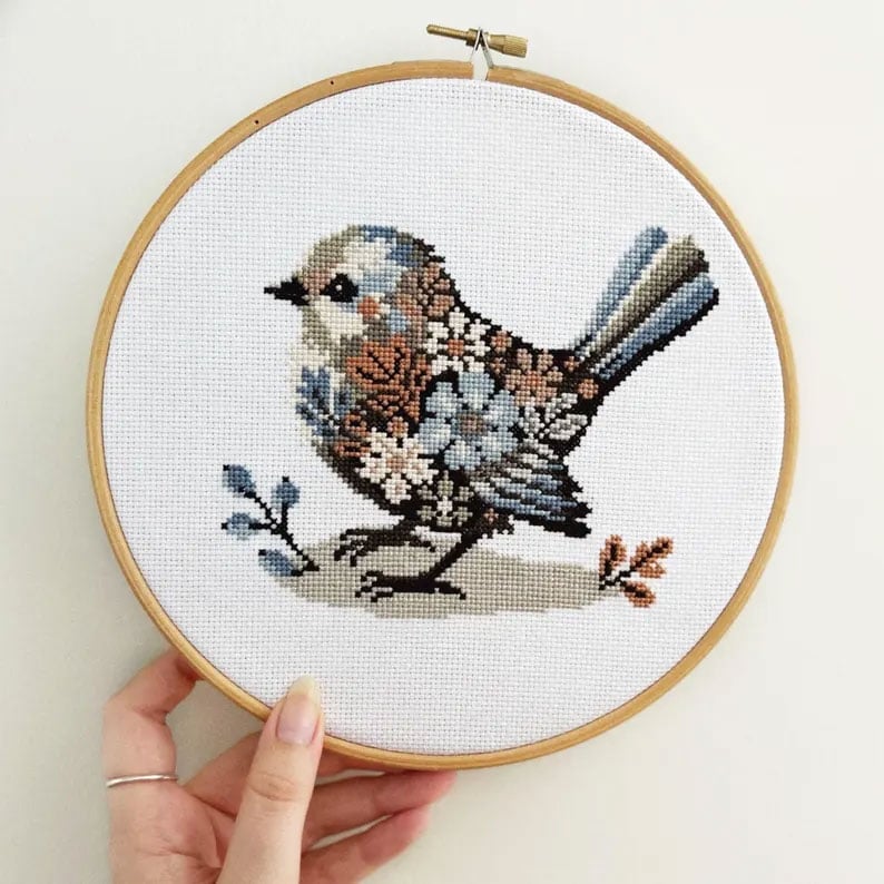 🎄Christmas Sale - 70% OFF🎁American DIY Handicrafts--Flower Winter Bird Cross Stitch Kit