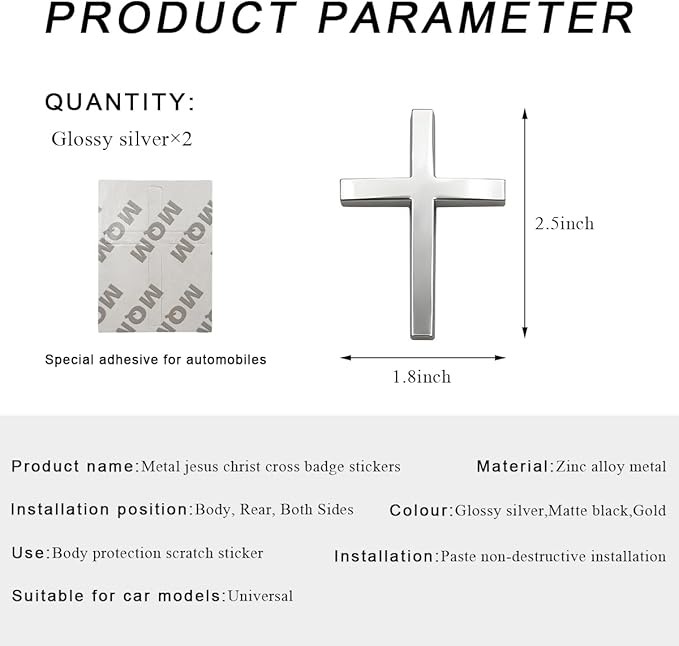 ⏰LAST DAY SALE 50% OFF✝️Metal Jesus Christ Cross Badge Stickers