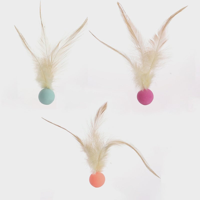 💥Only $9.99 Today😻Chicken Feather Elastic Ball Pet Toy