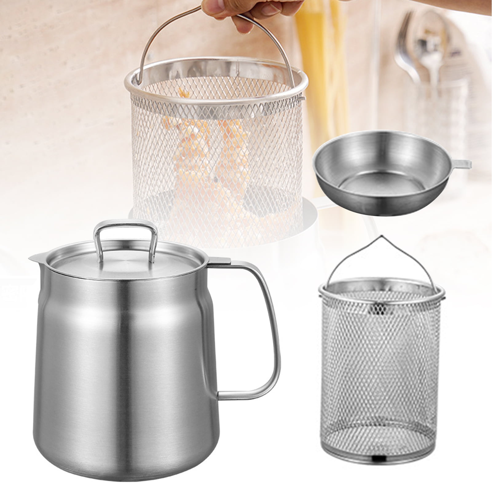 🔥Last Day 50% OFF - 2-in-1 304 Stainless Steel Multifunctional Oil Strainer Pot