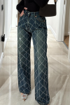 Women's Fashion High Waist Diamond Hot Diamond Straight Jeans