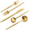 Matte Gold Silverware Set, VANVRO 40-Piece Stainless Steel Flatware Set, Satin Finish tableware Cutlery Set, Service for 8, Home and Restaurant, Dishwasher Safe