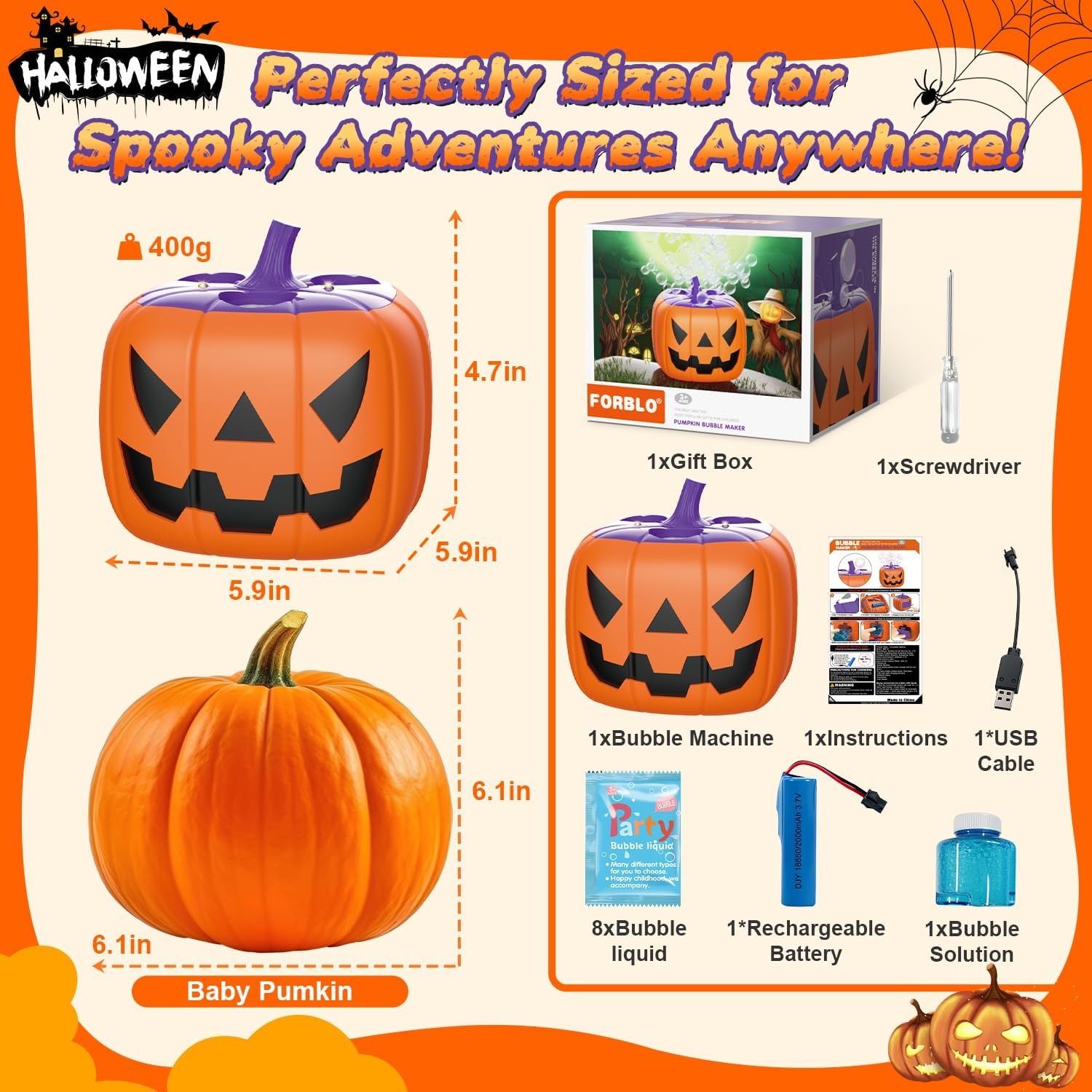 🔥LAST DAY 50% OFF🔥Halloween Party Bubble Machine Decorations Toys with LED⚡BUY 2 FREE SHIPPING