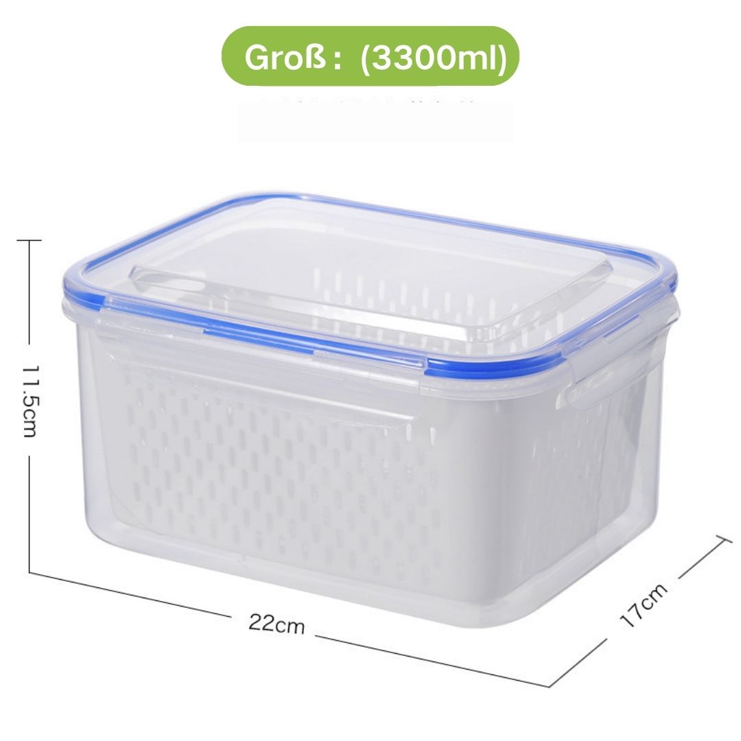 💖Letzter Tag 49% Rabatt🔥Transparente Aufbewahrungsbox mit Abtropfsieb💧