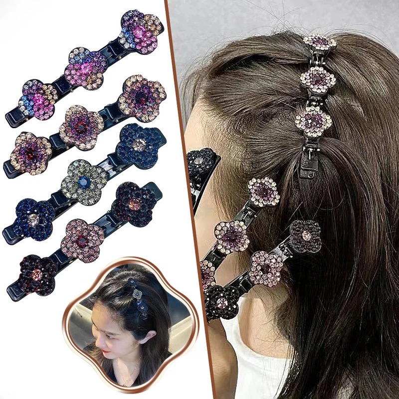 (🌲EARLY CHRISTMAS SALE - 50% OFF) 🎁Sparkling Crystal Stone Braided Hair Clips