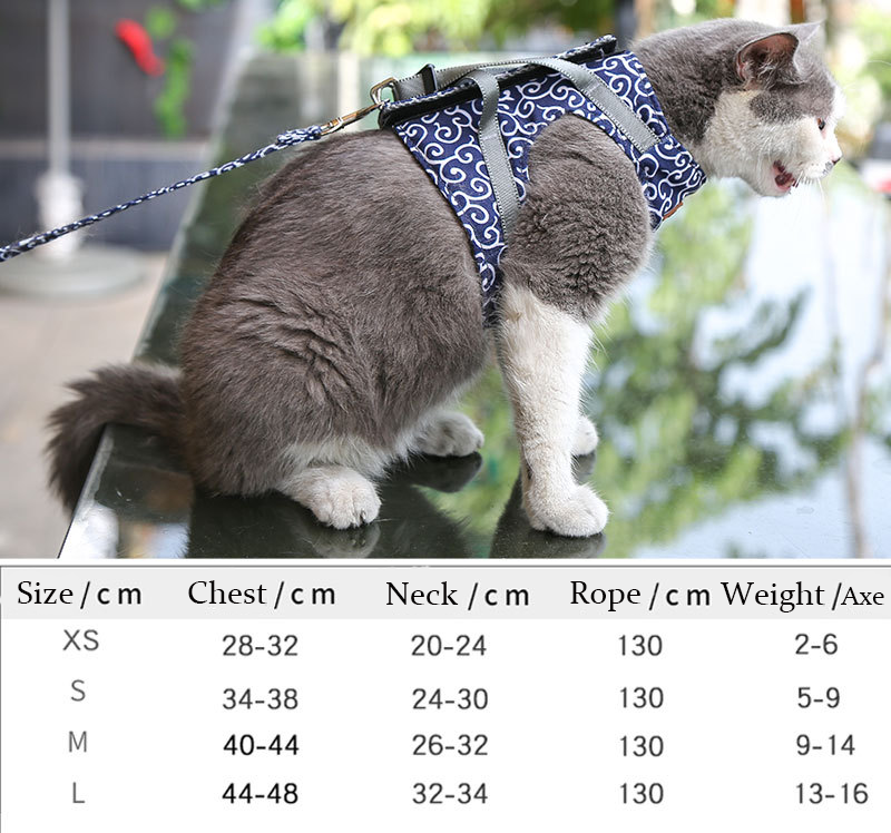 🔥Cat Dogs Vest Harness and Leash Anti-break Away Chest Strap Cat Clothes👍