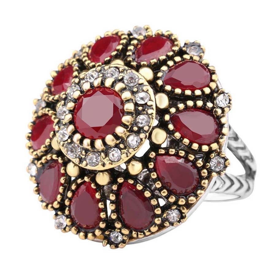 🔥Last Day 75% OFF🎁 Turkish Style Crystal Around Gemstone Vintage Ring
