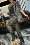 Women's Lapel Camouflage Casual Suit