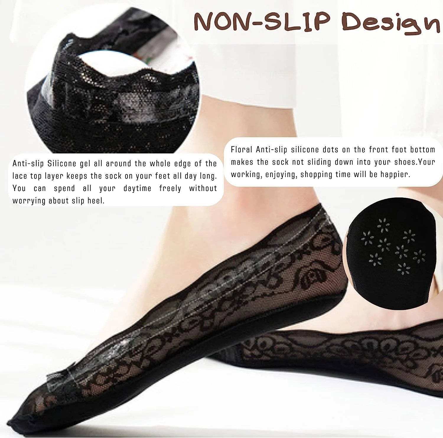 (🔥Last Day 50% OFF) Lace No Show Liner Socks for Women