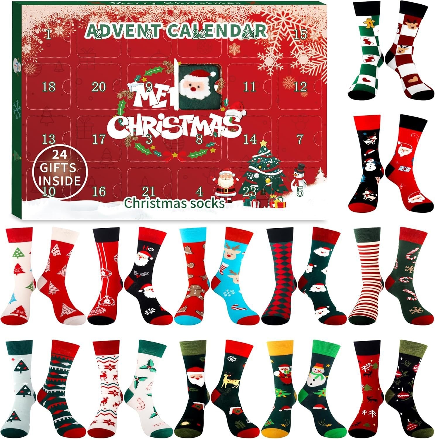 🎅TikTok Last Day Sale - 70% OFF🎉Christmas Countdown Socks Blind Box