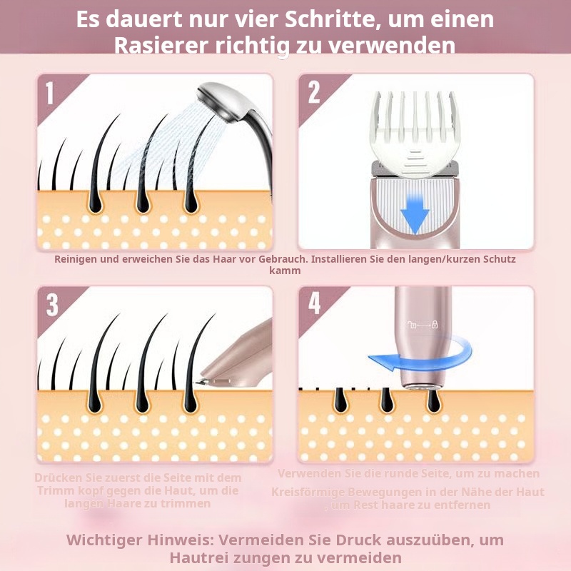 🔥Letzter Tag 50% RABATT-Bikini-Trimmer für Frauen, Elektrorasierer und Rasierer, wiederaufladbarer 2-in-1-Epilierer für Körper und Gesicht