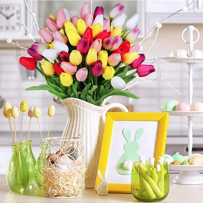 ✨This Week's Special Price $14.95💥UV Resistant Lifelike Artificial Tulips Flowers💐