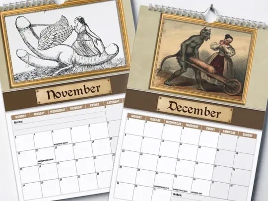 🔥This Week's Special Offer 49% OFF - 2025 New Medieval Dick Pics Calendar