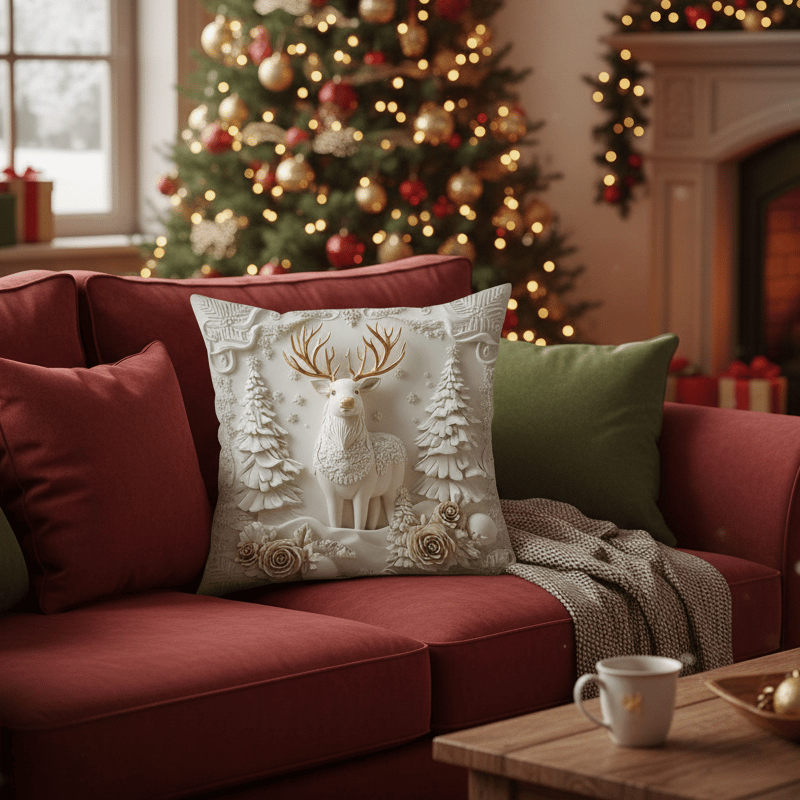 🎄 Soft Christmas Pillow Covers – 4-Piece Set for Cozy Holiday Vibes!