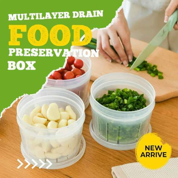 (🔥Last Day Promotion-48%OFF)Multilayer Drain Food Preservation Box(Buy 3 get 2 Free)