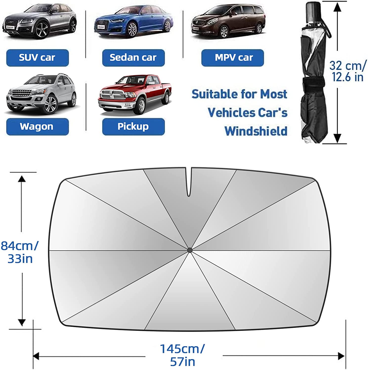 👍Last Day Promotion 50% OFF🎁Car Windshield Sun Shade Umbrella(Heat Insulation Protection)