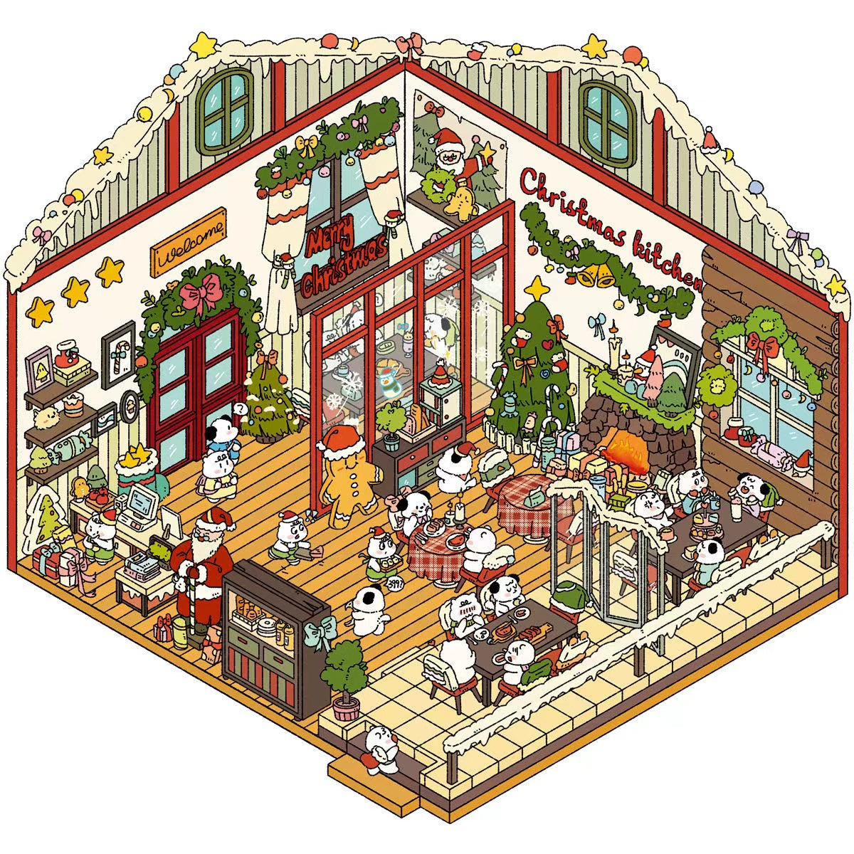 Christmas Sticker Scene: Make Your Own Christmas House