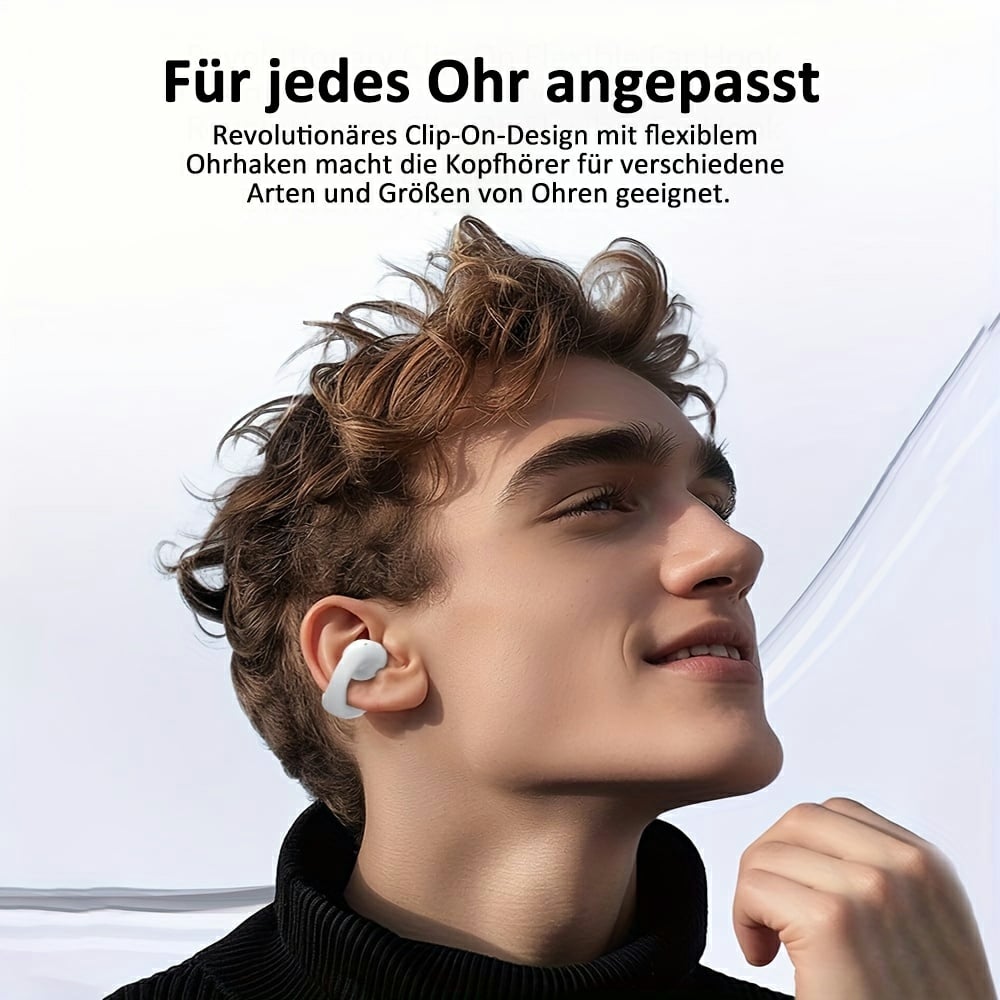 🔥Bluetooth-Kopfhörer mit Ohrclip und Touchscreen