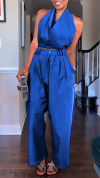 🔥60% OFF💃💎Own the Look, Save More!✨Women's Halter Neck Sleeveless Cotton and Linen Casual Suit