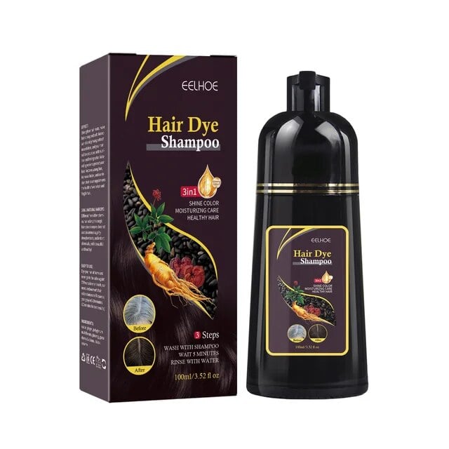 🔥Last Day Promotion 48% OFF-🎁-Black Hair Dye Shampoo Instant 3 in 1 +100% Grey Coverage - Herbal Ingredients