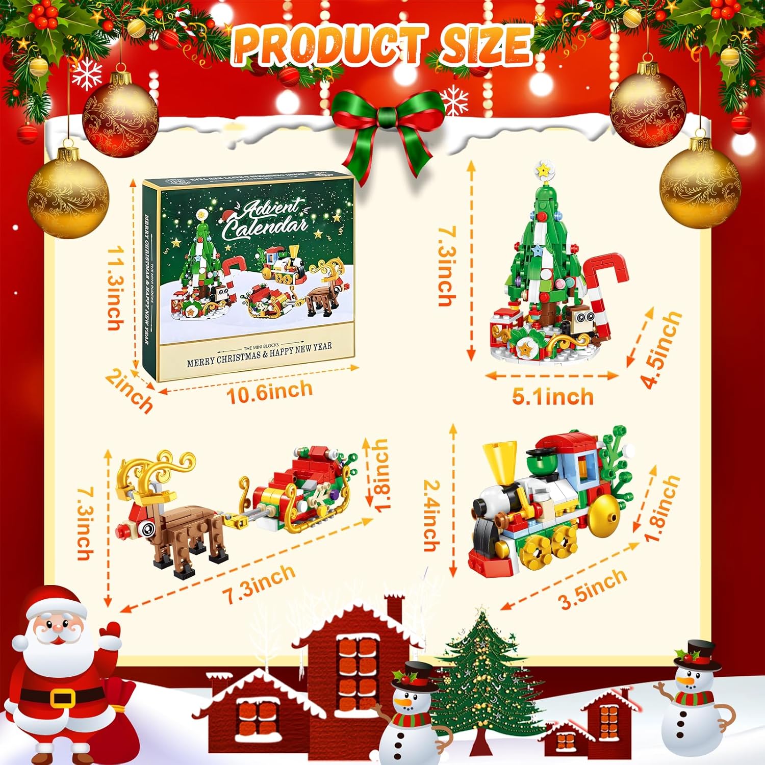 🏆#1 Best Seller💥Christmas 2025 Advent Calendar, 24 Days of Christmas Blocks