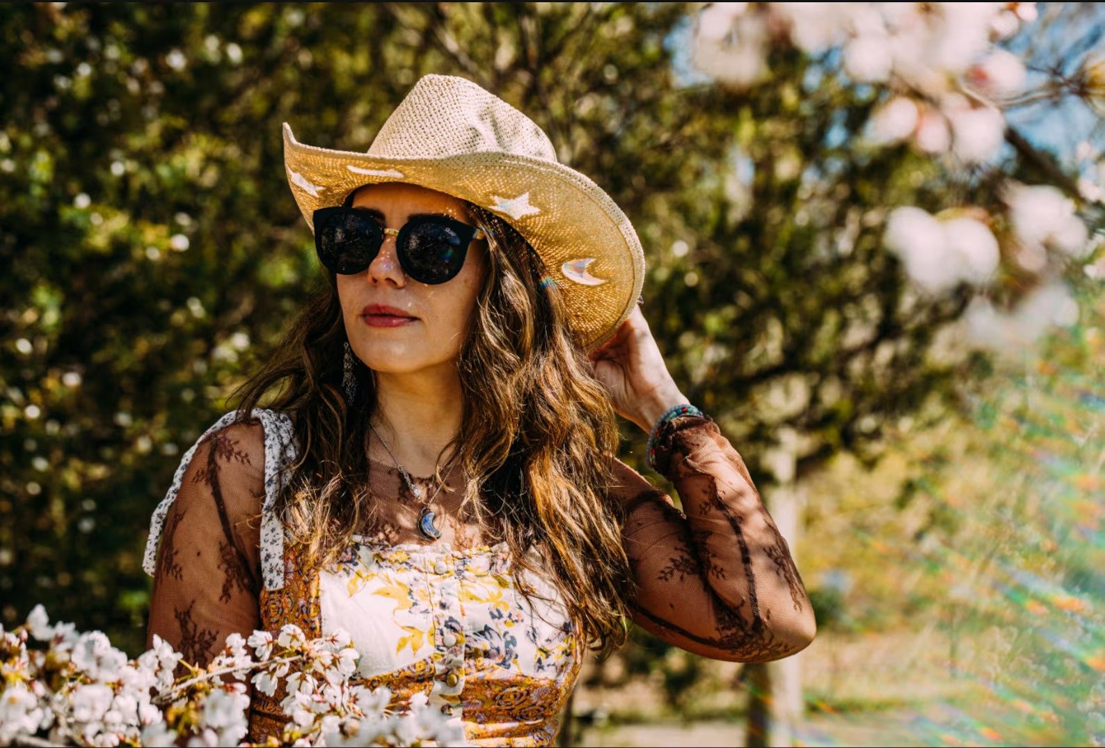 🎁TikTok Last Day Sale - 70% OFF🎉Suncatcher Cowgirl Straw Prism Hat